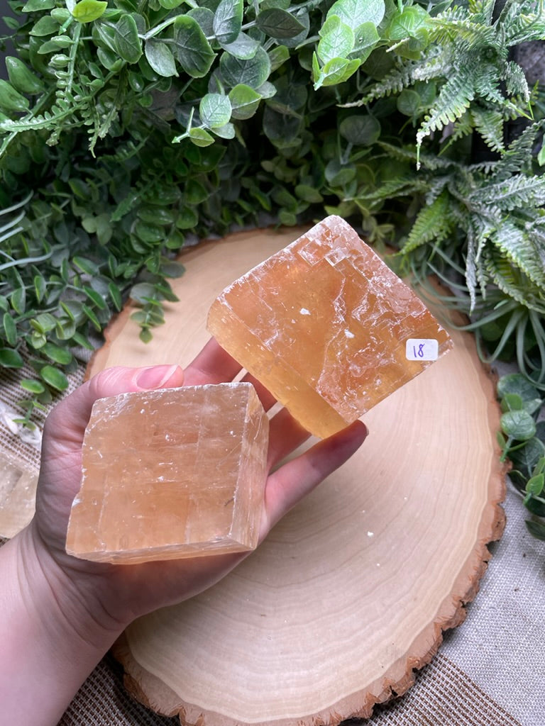 Honey Calcite Cube