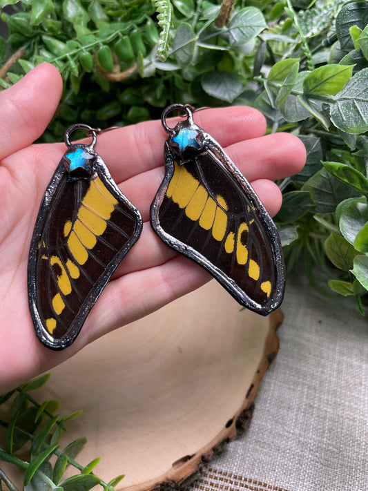 Labradorite Butterfly Wing Earrings