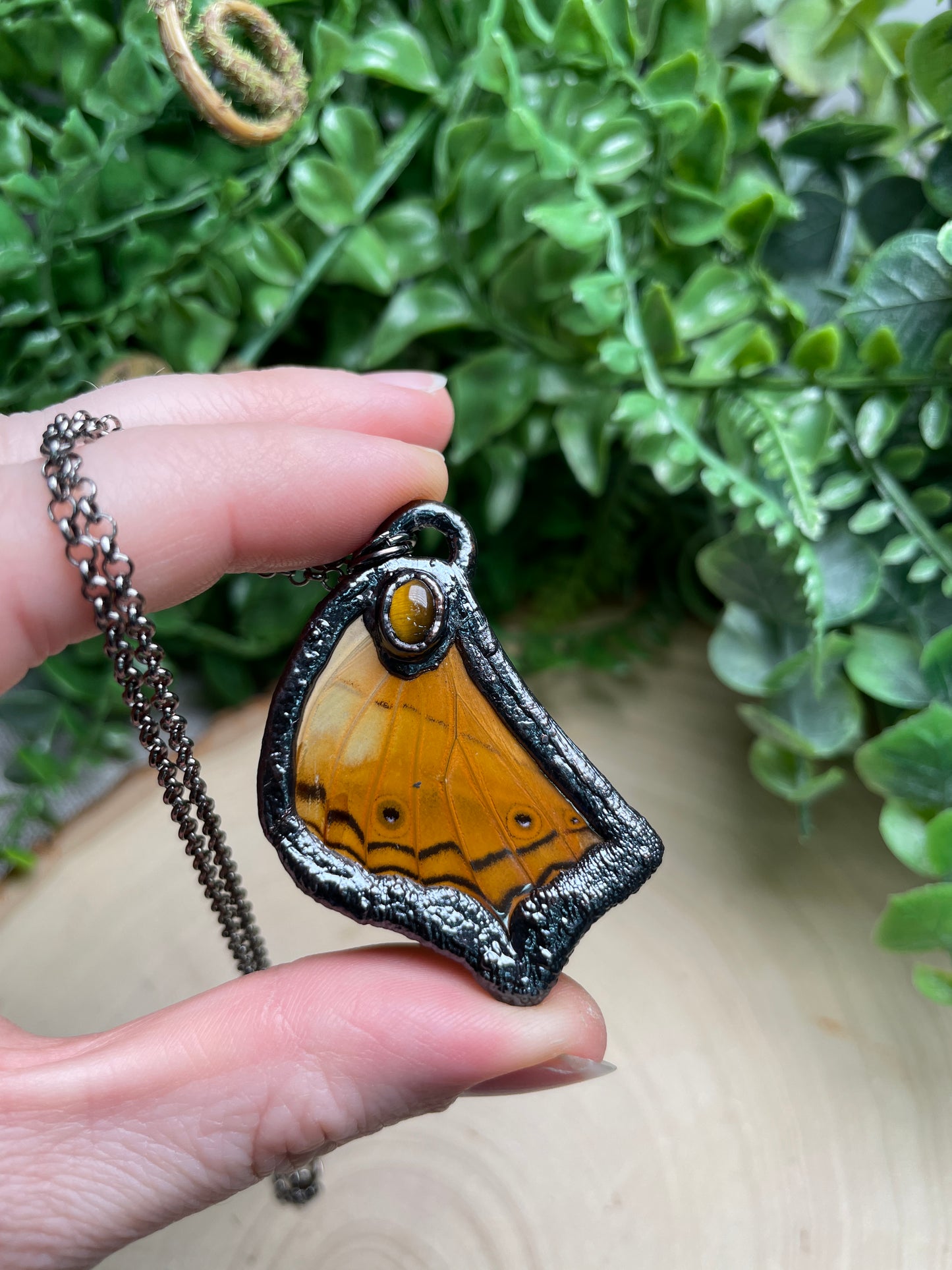 Tigers Eye Butterfly Wing Necklace