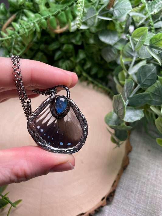 Labradorite Butterfly Wing Necklace