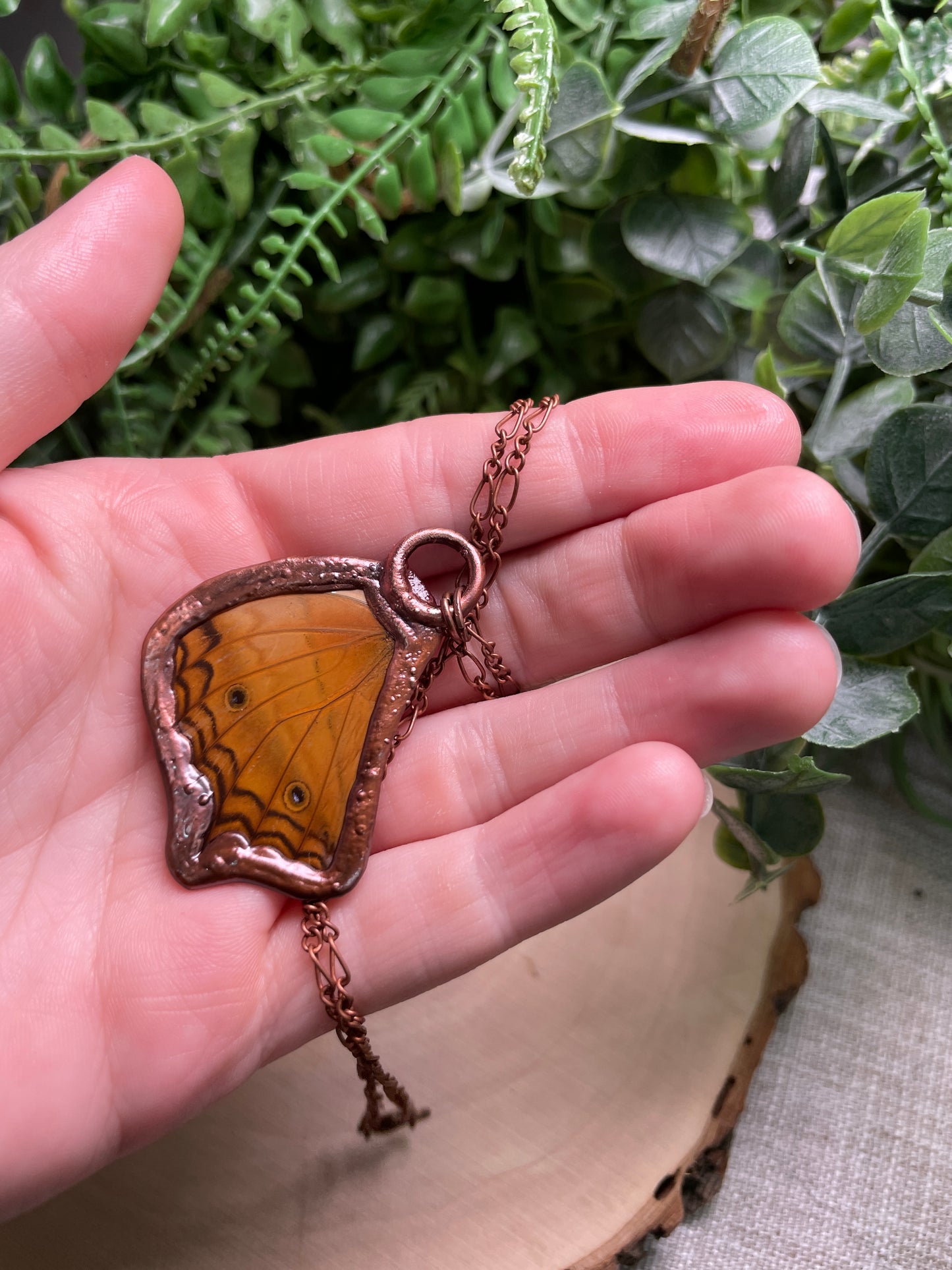 Garnet Butterfly Wing Necklace