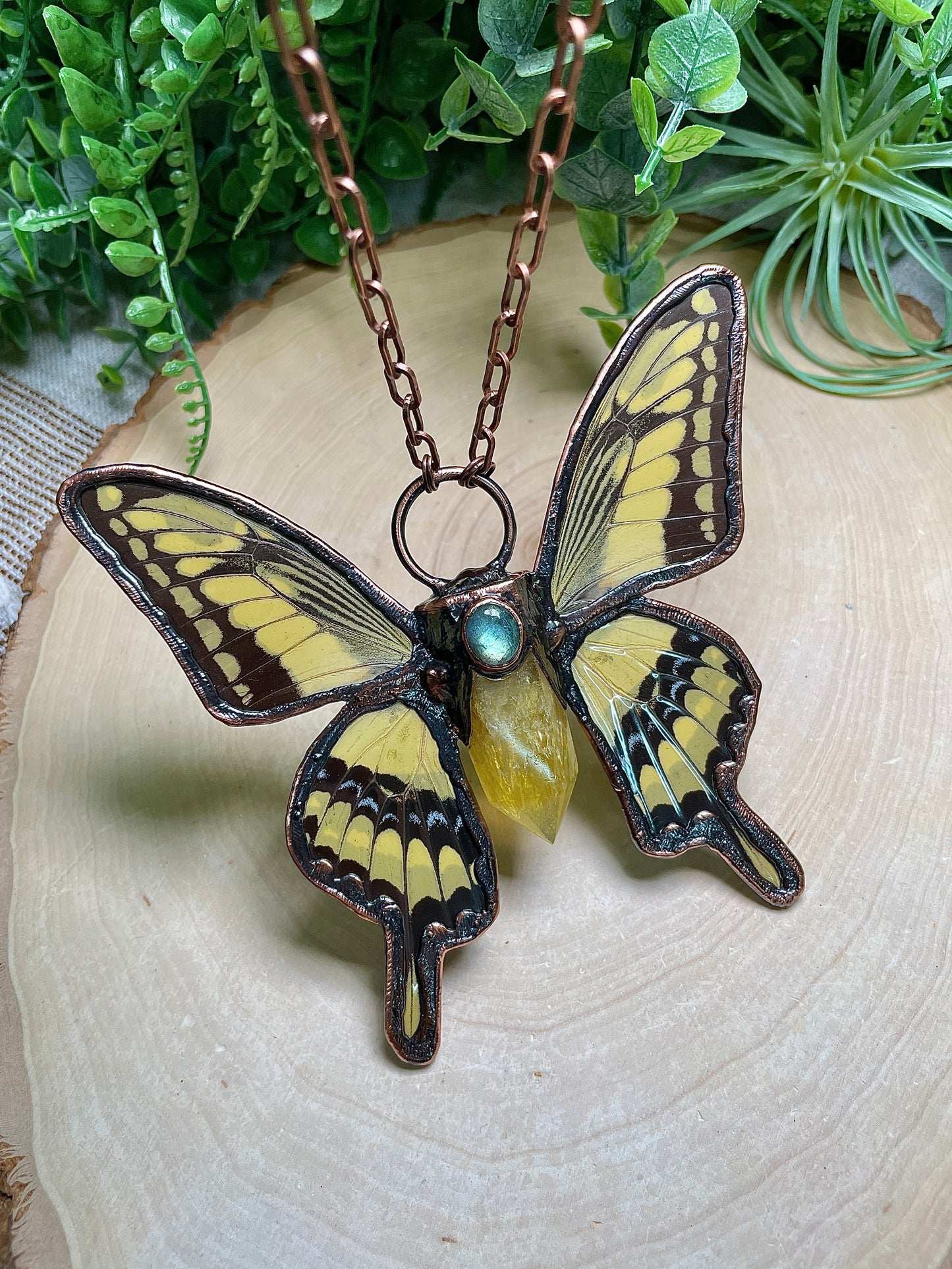 Queen of the Flower Garden- Butterfly Wing Necklace