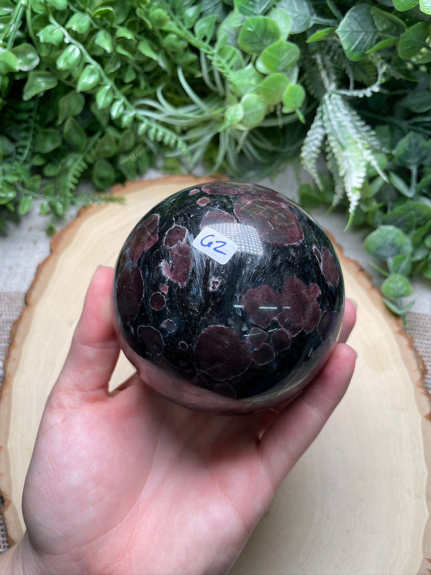 XL Garnet in Astrophyllite Sphere