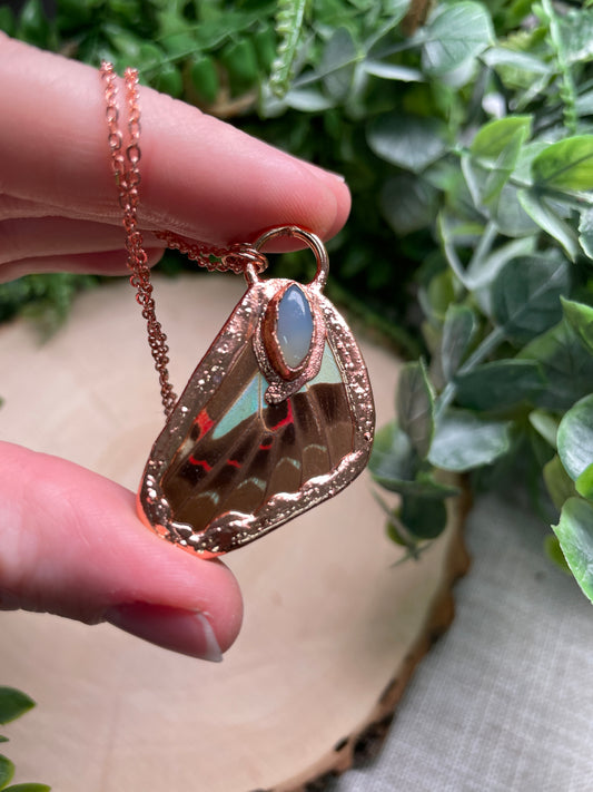 Prehnite Butterfly Wing Necklace