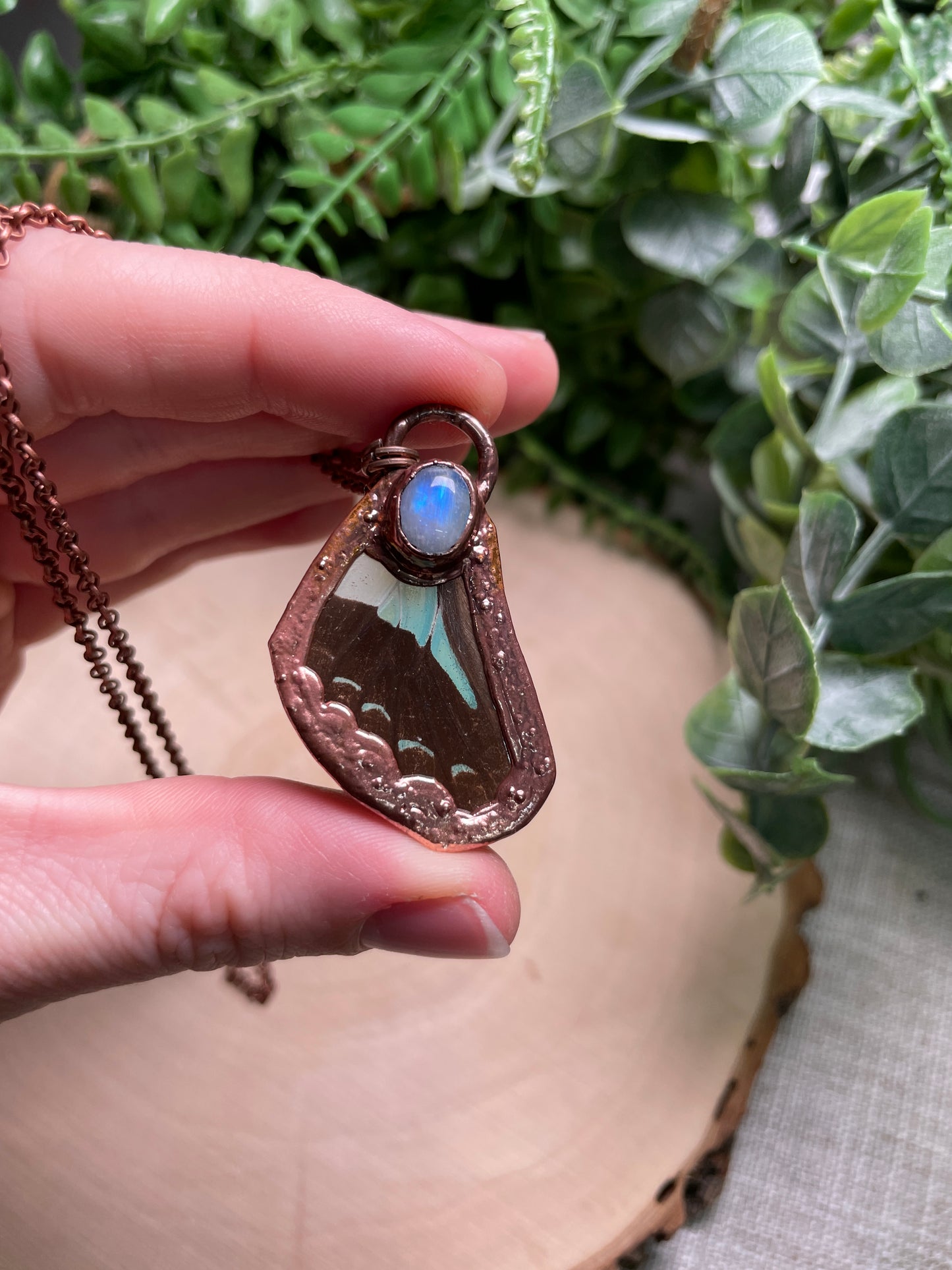 Moonstone Butterfly Wing Necklace