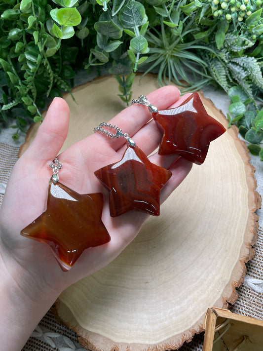 Carnelian Chunky Star Necklace