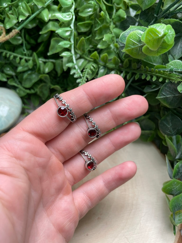 Garnet Adjustable Ring