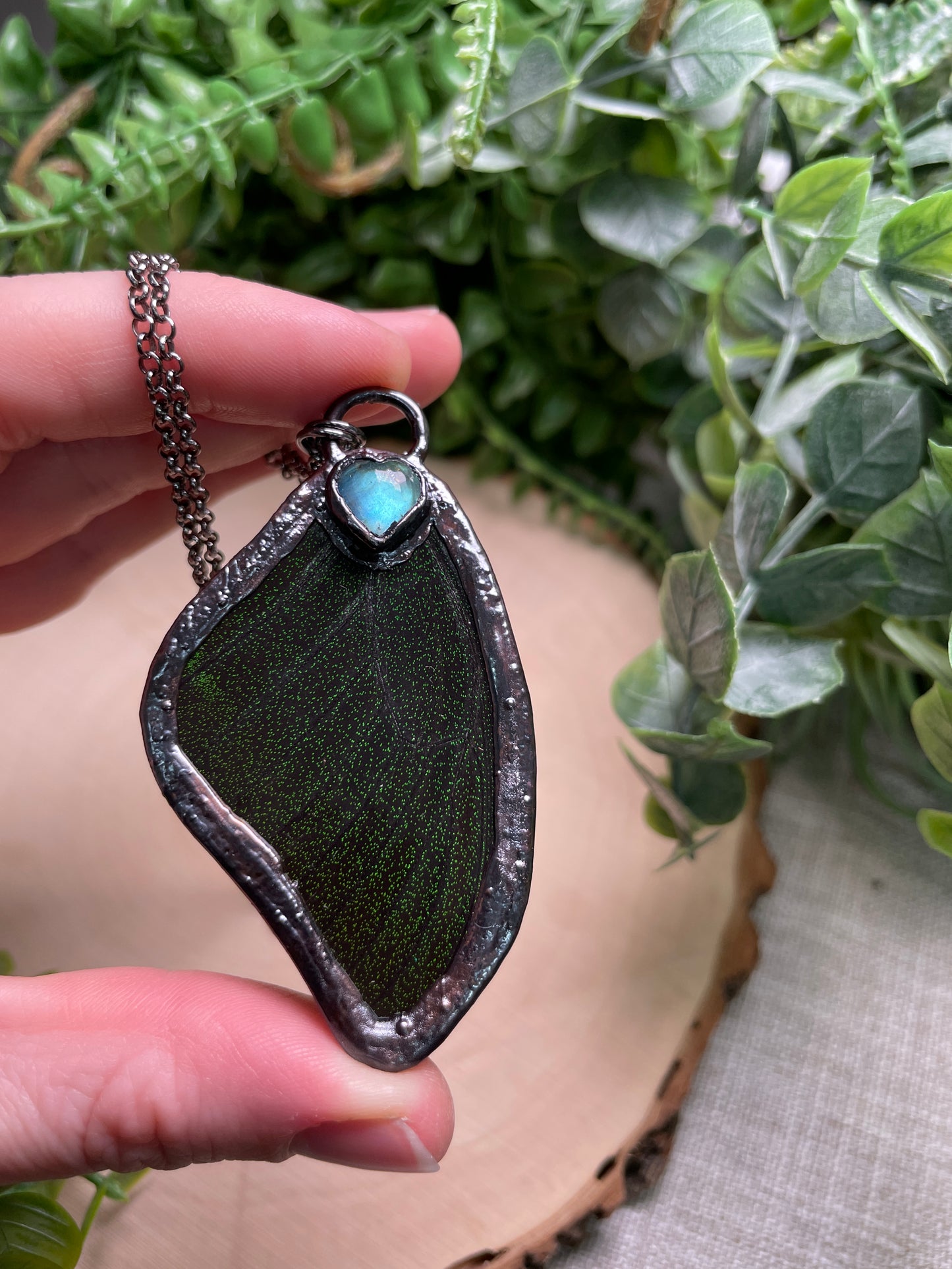 Labradorite Butterfly Wing Necklace