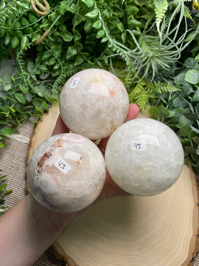 Quartz and Flower Agate Sphere