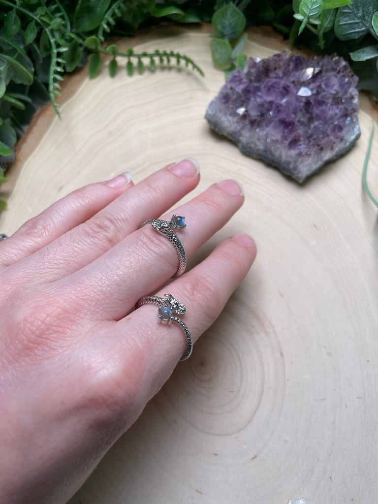 Labradorite Dragon Adjustable Ring