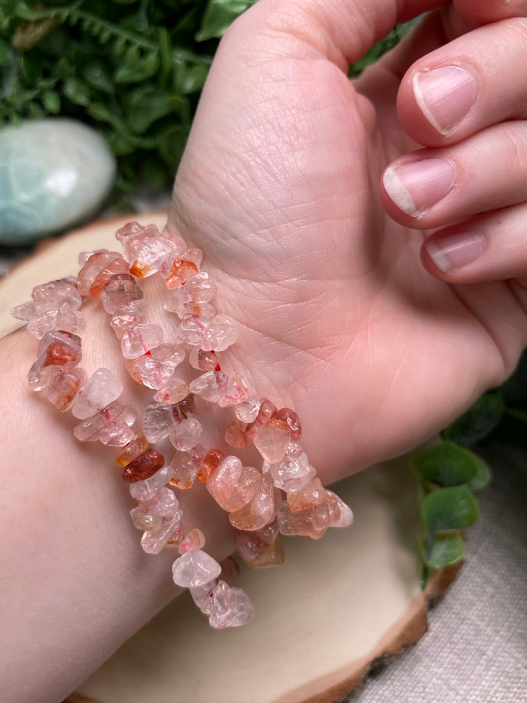 Fire Quartz Chip Bracelet