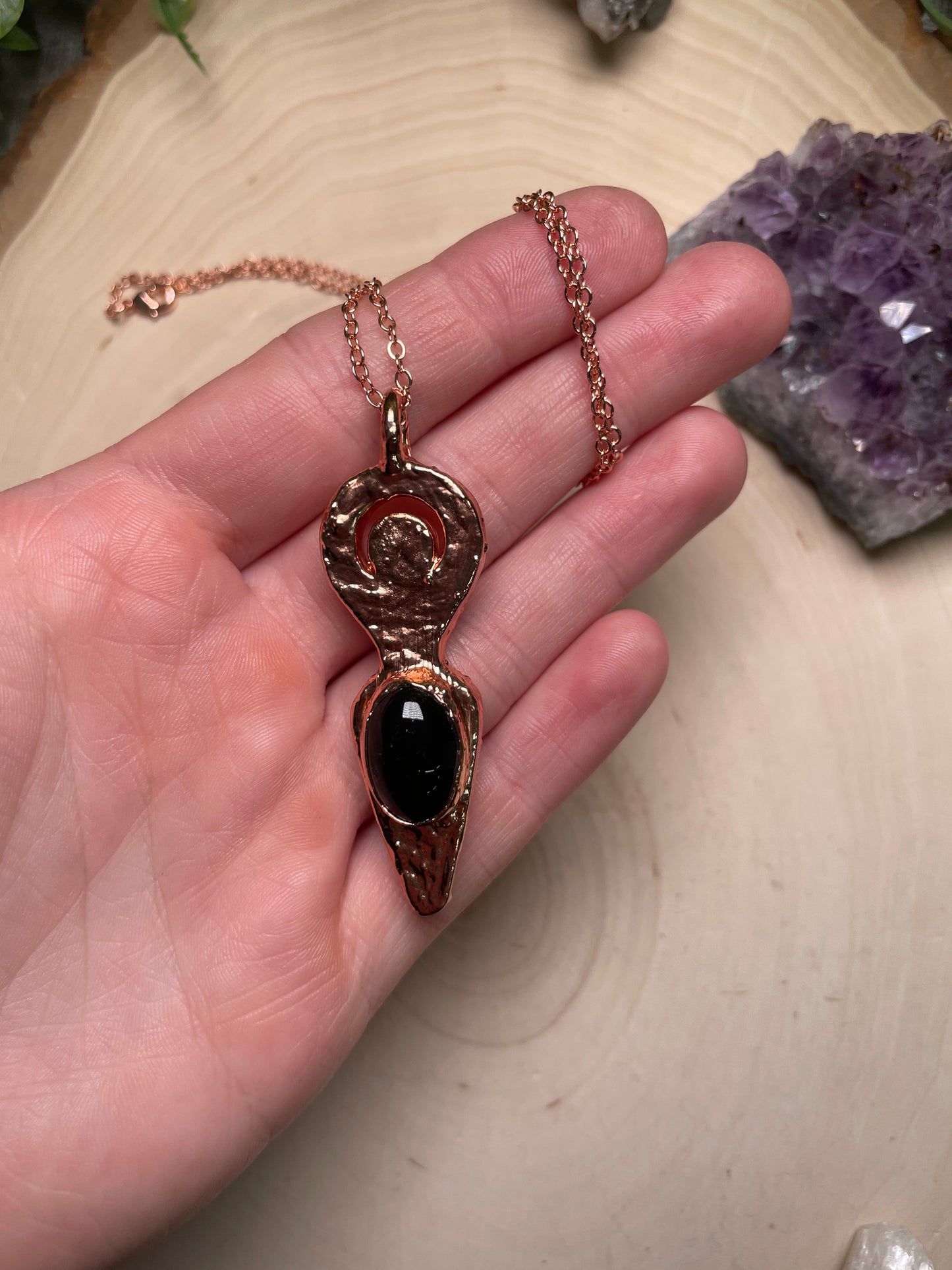 Obsidian Goddess Necklace