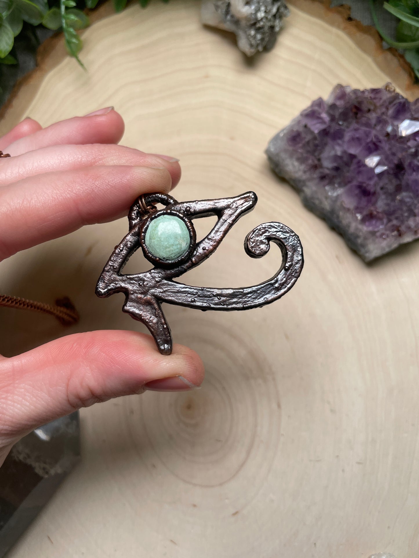 Natural Turquoise Eye of Ra Necklace