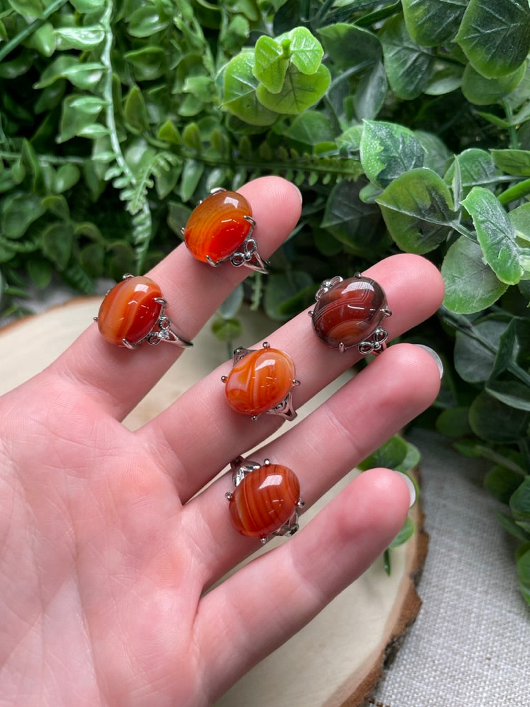 Red Sardonyx Adjustable Ring