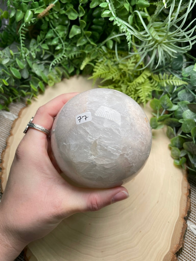 Quartz and Flower Agate Sphere