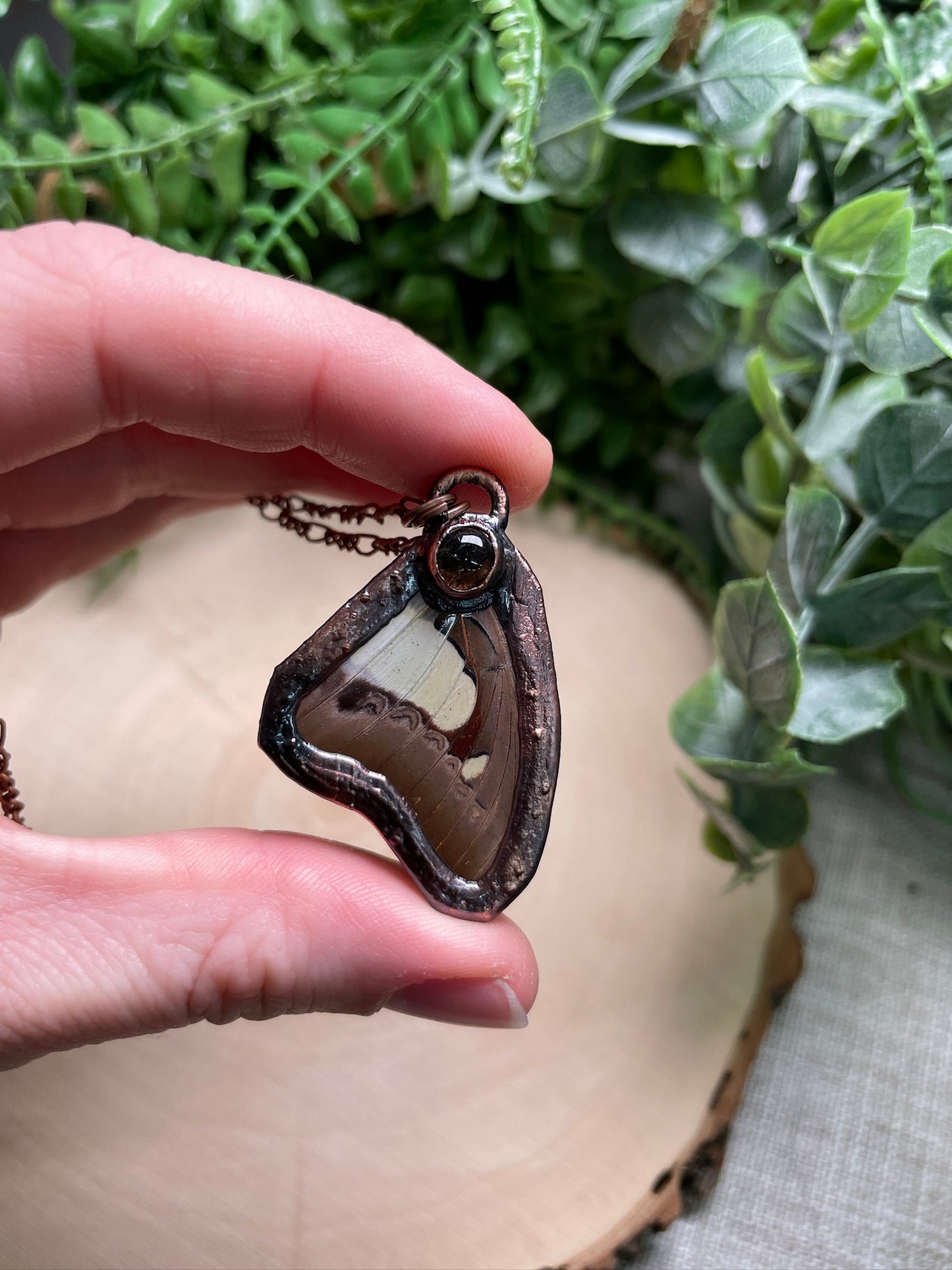 Smoky Quartz Butterfly Wing Necklace