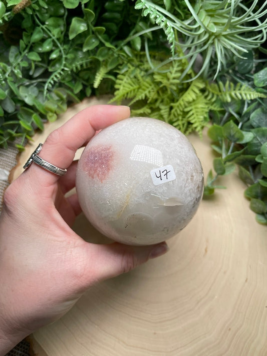 Quartz and Flower Agate Sphere