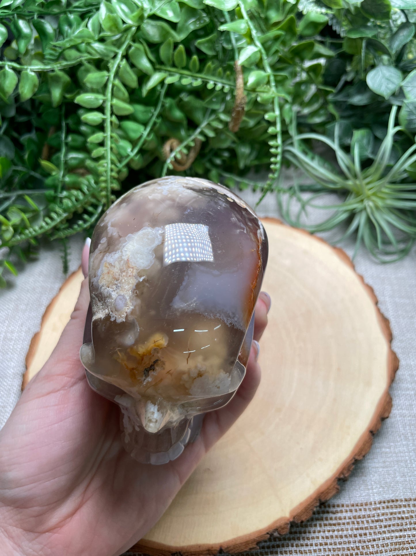 Flower Agate Skull