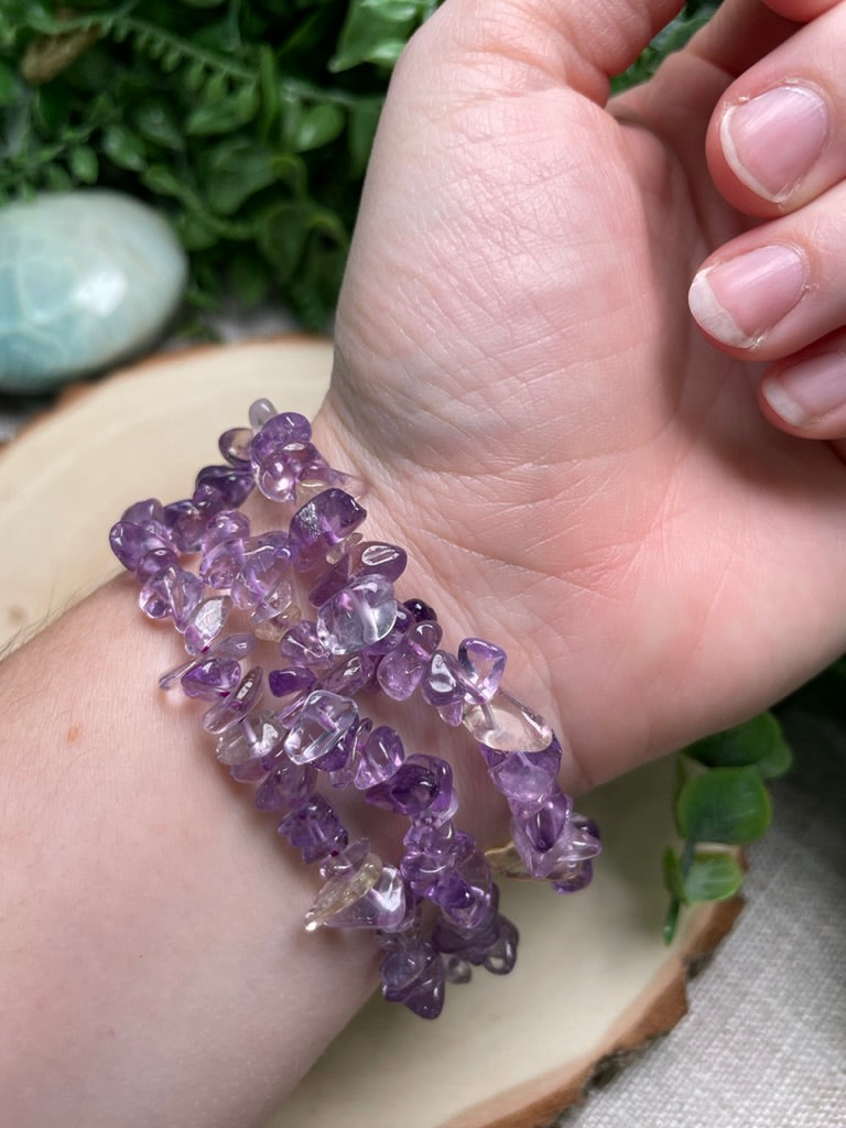 Amethyst Chip Bracelet