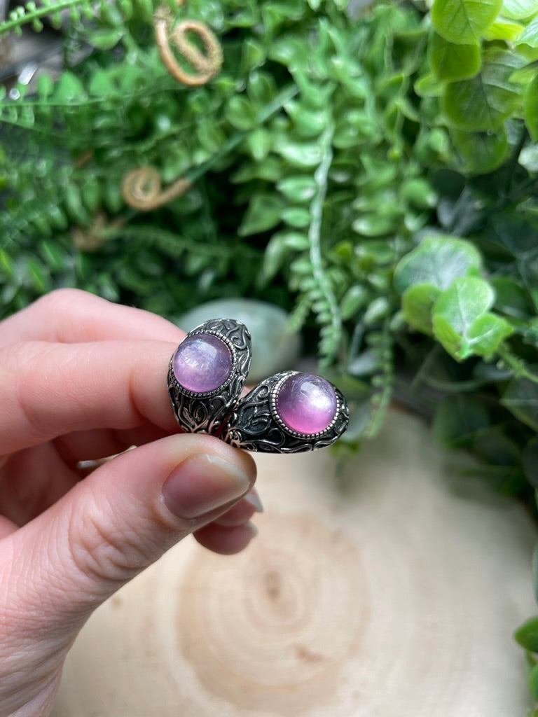 Gem Lepidolite Adjustable Ring