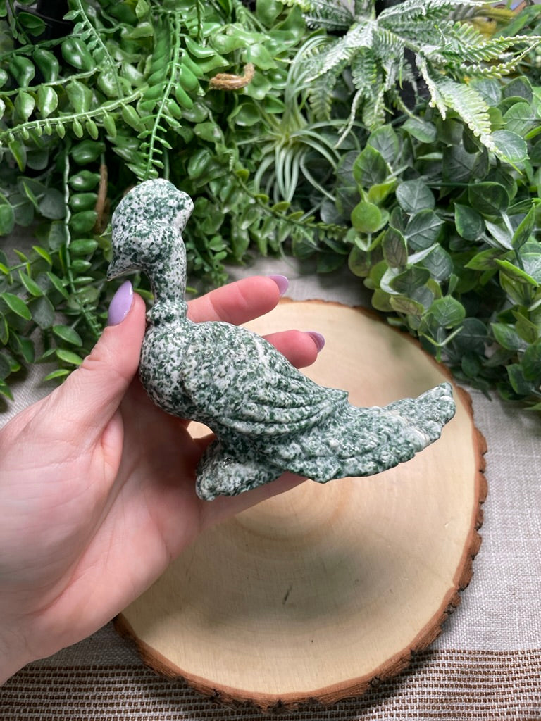 Green Speckled Jasper Bird