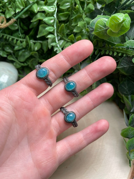 Blue Agate Adjustable Ring