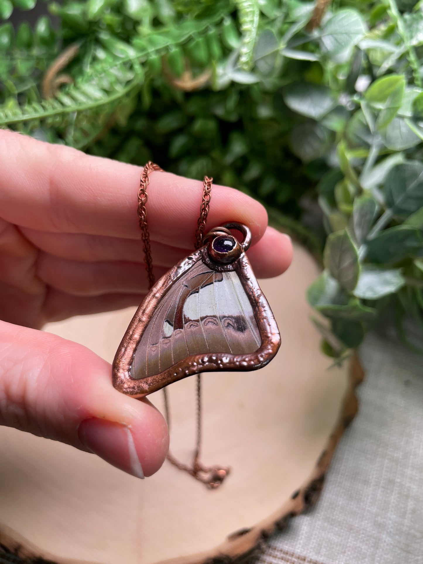 Amethyst Butterfly Wing Necklace