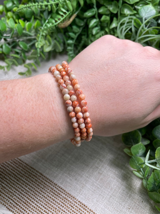 Red Vein Jasper 4mm Beaded Bracelet