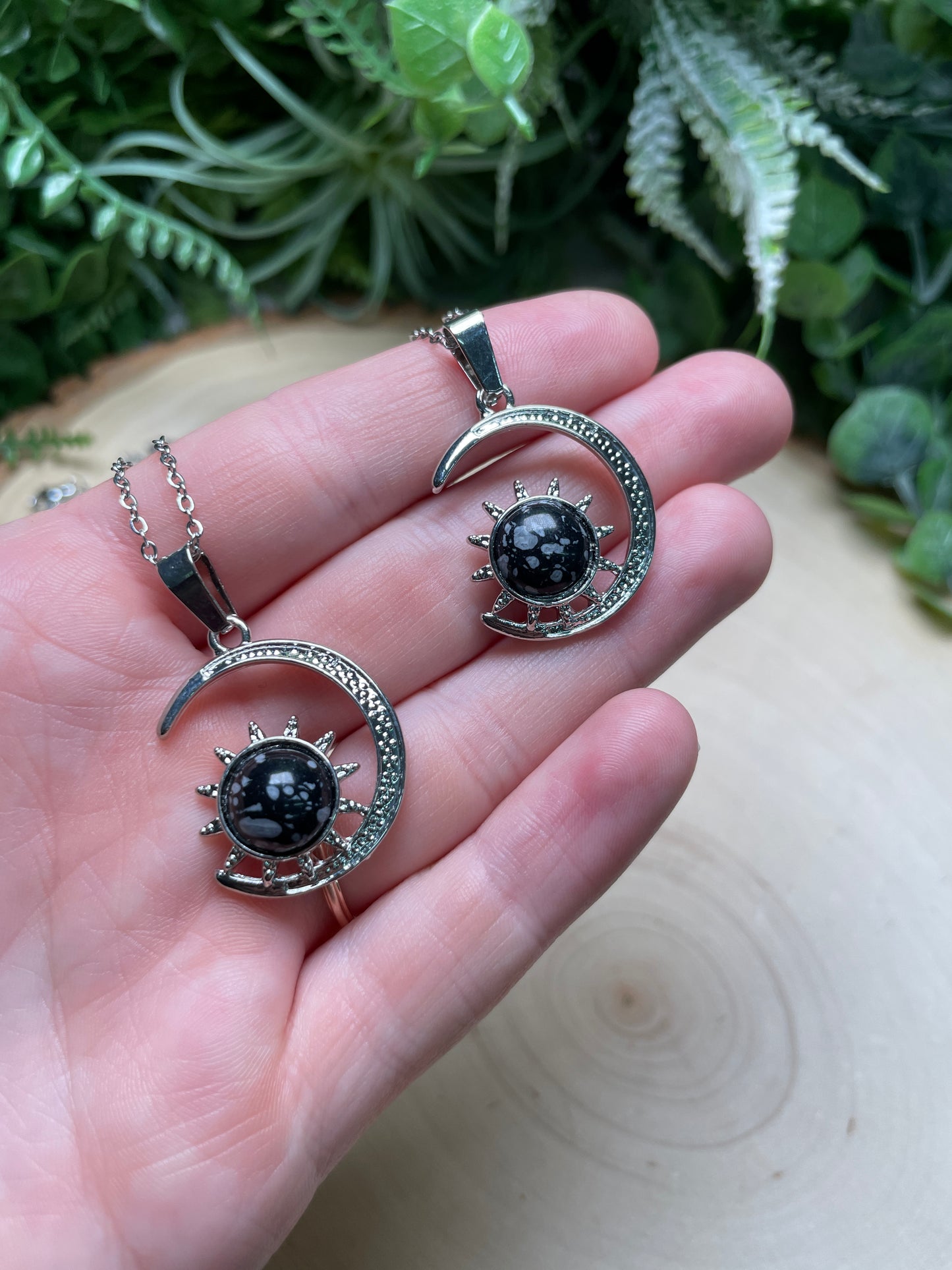 Crystal Moon and Sun Necklace