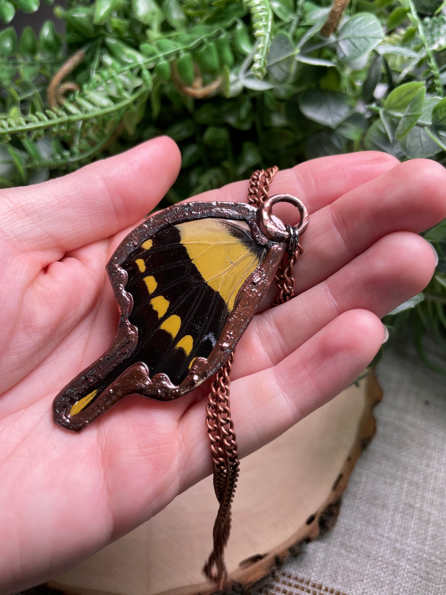 Black Rutile Quartz Butterfly Wing Necklace