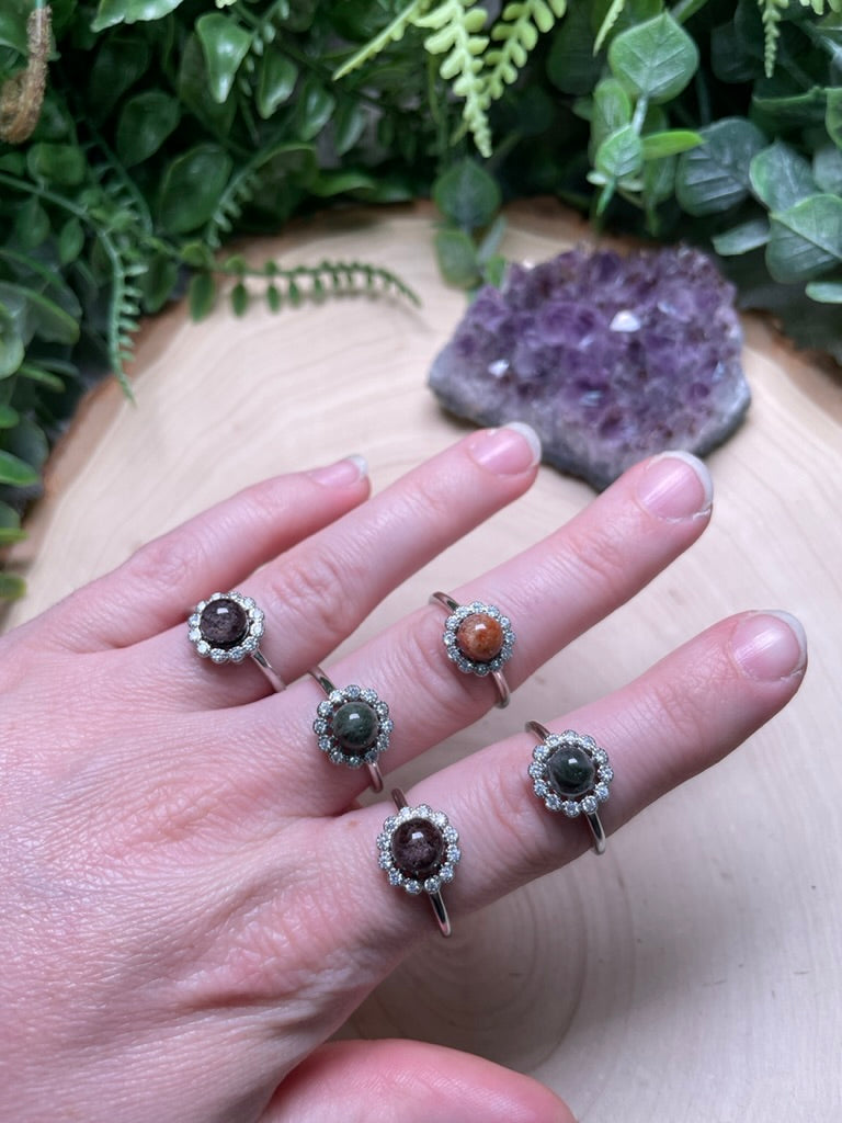 Garden Quartz Adjustable Ring