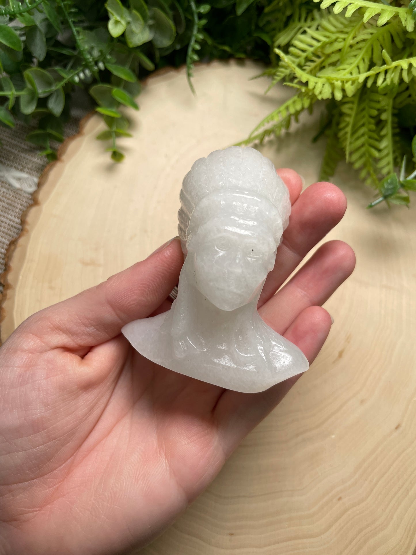 Synthetic White Jade Indian Chief