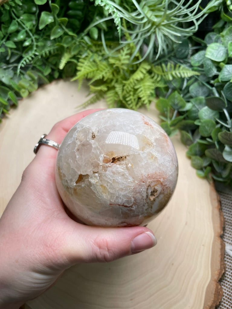 Quartz and Flower Agate Sphere