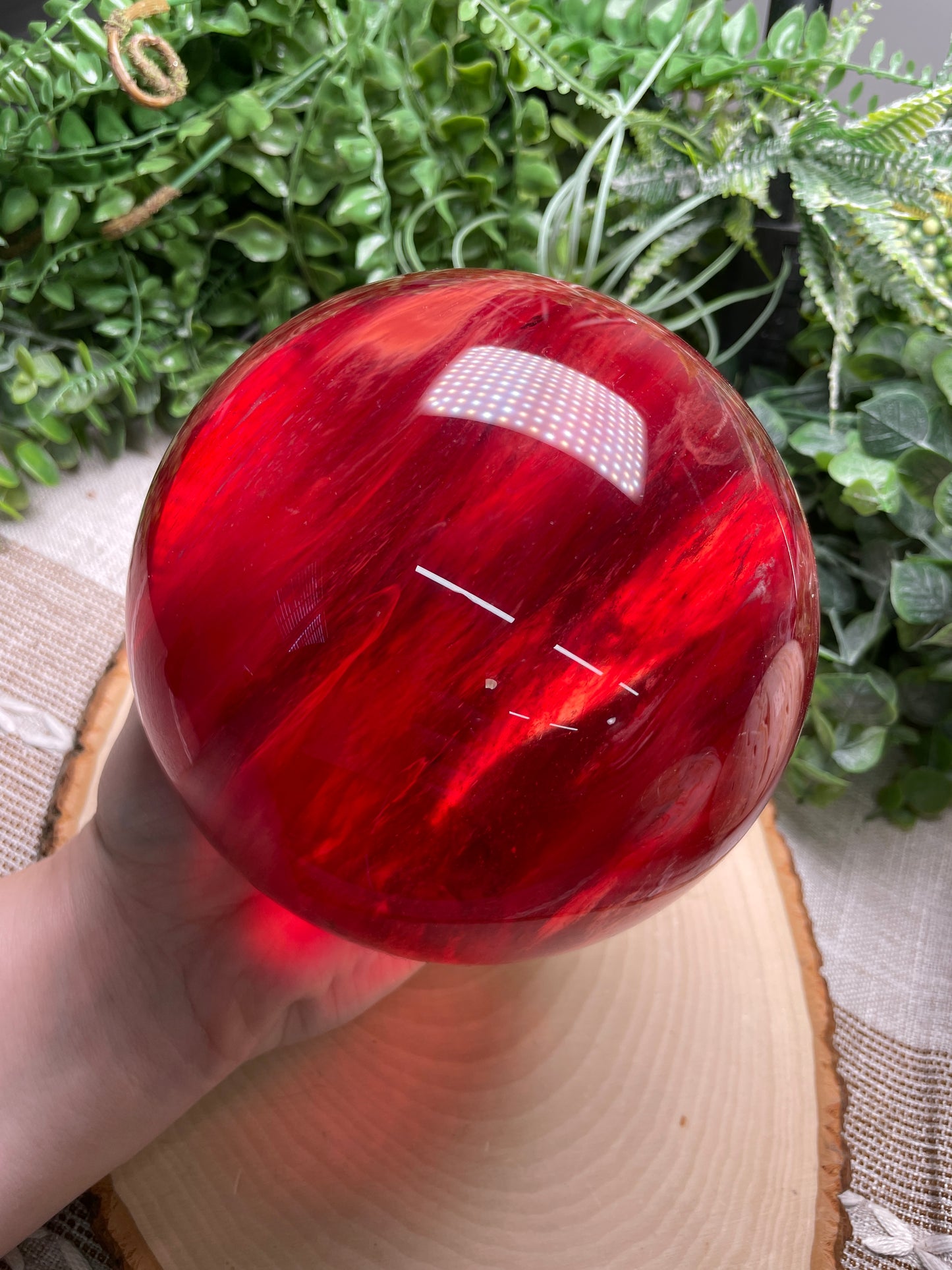 XXL Cherry Quartz (Smelted Quartz) Sphere