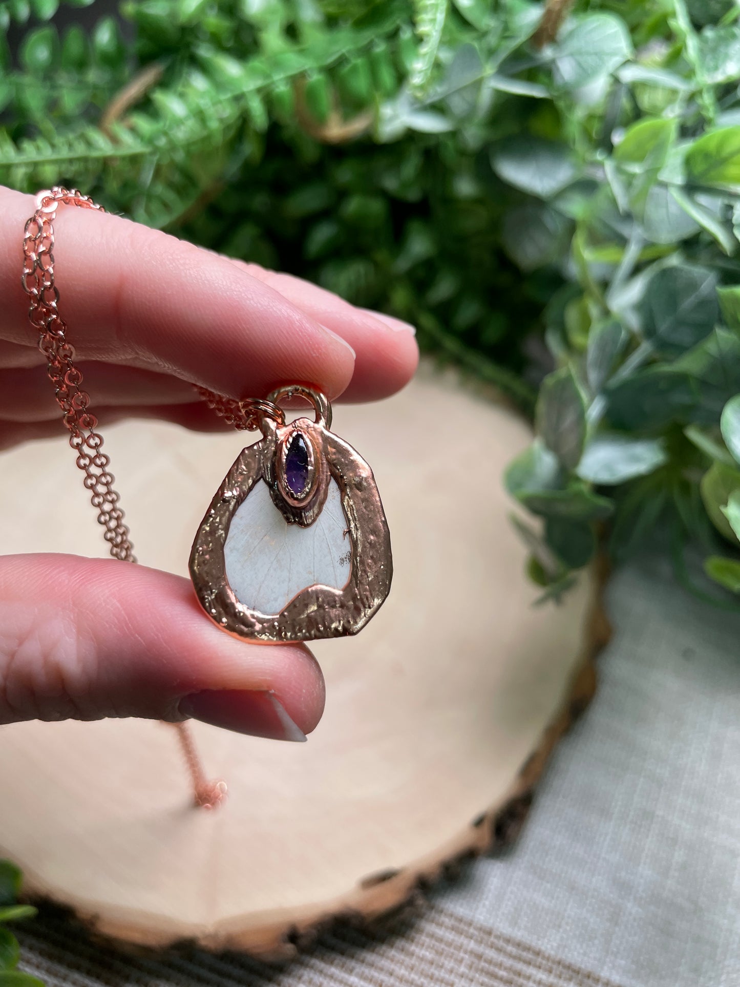 Amethyst Butterfly Wing Necklace