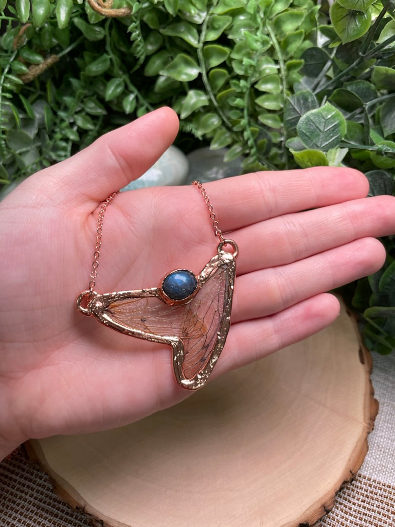 Labradorite Cicada Wing Necklace