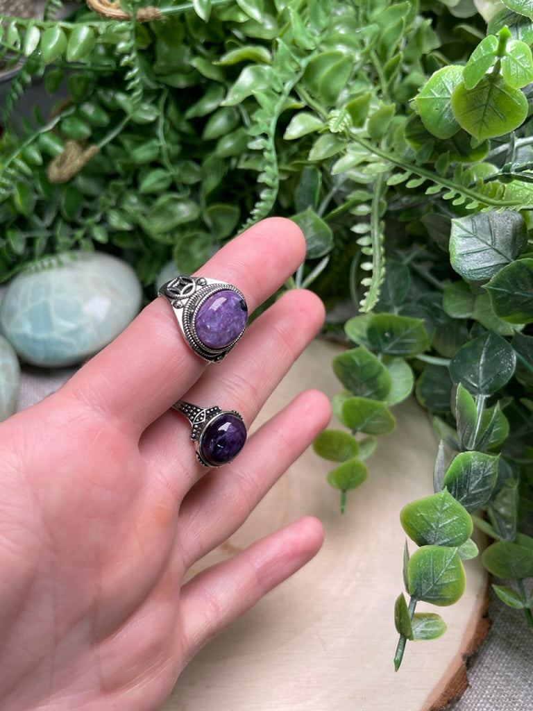 Charoite Adjustable Ring