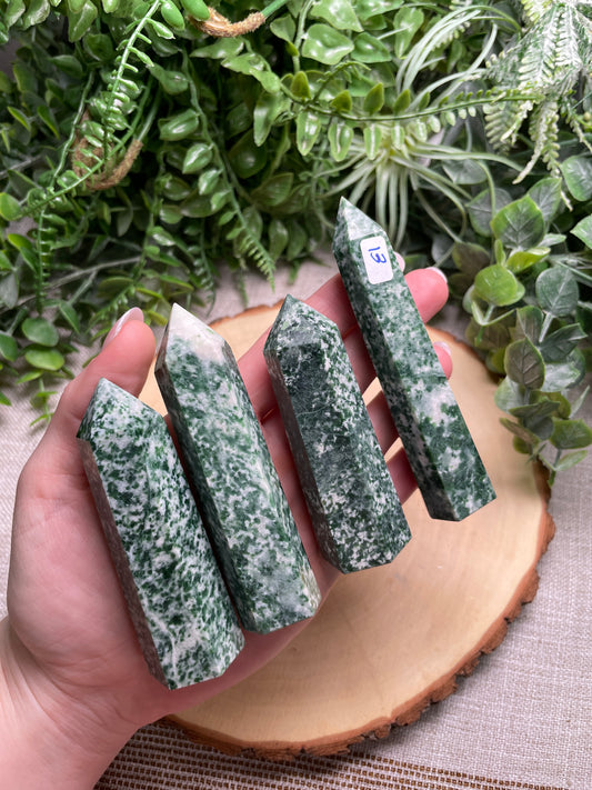 Green Speckled Jasper Tower