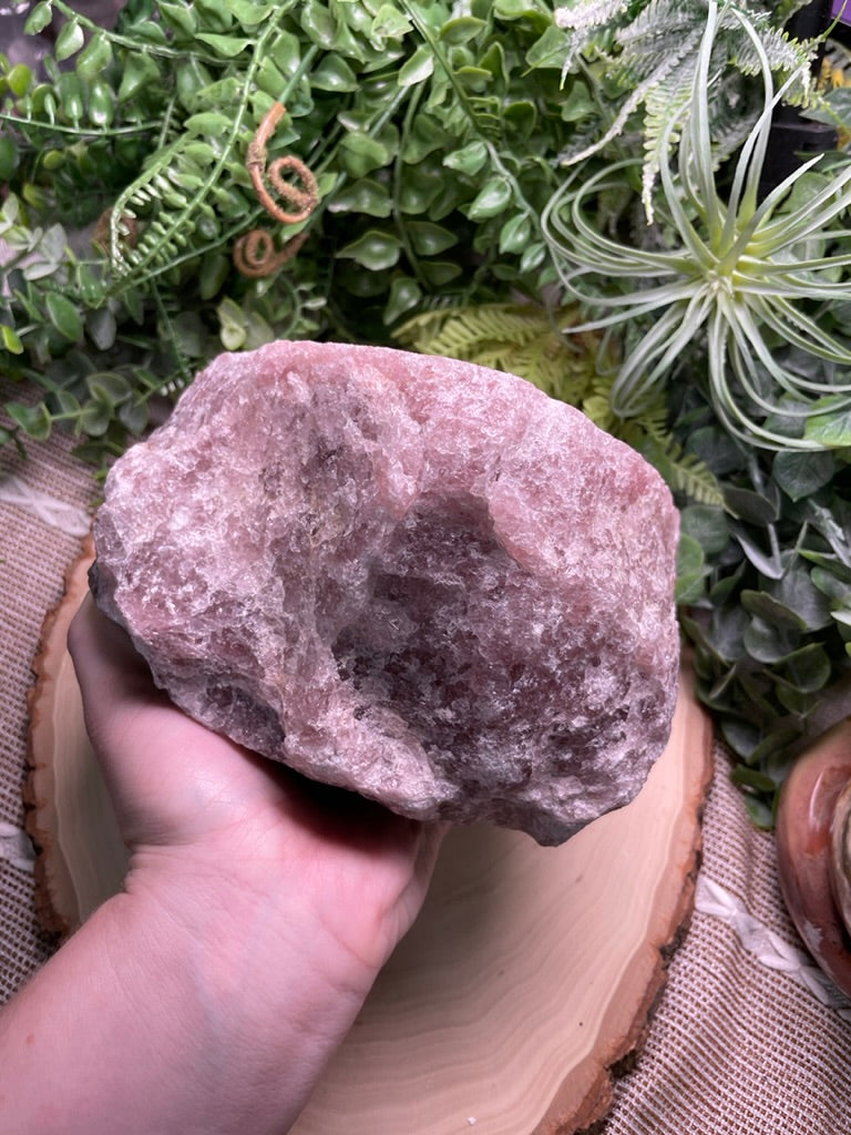 XL Chunky Rose Quartz Bowl/ Plant Holder