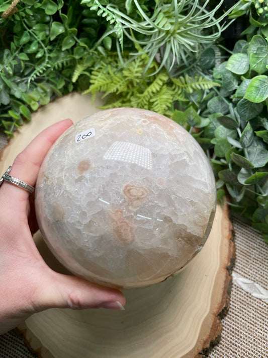 XL Quartz and Flower Agate Sphere