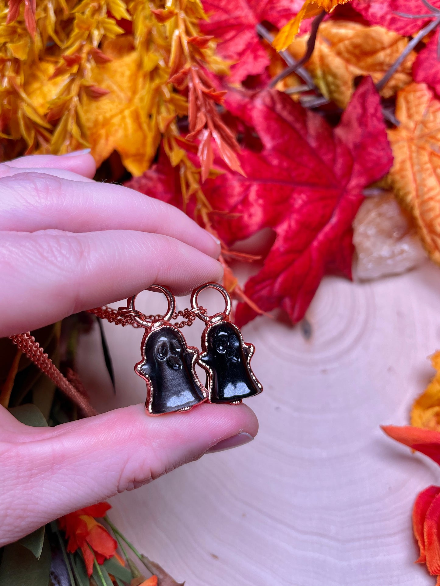 Silver Sheen Obsidian Ghost Necklace