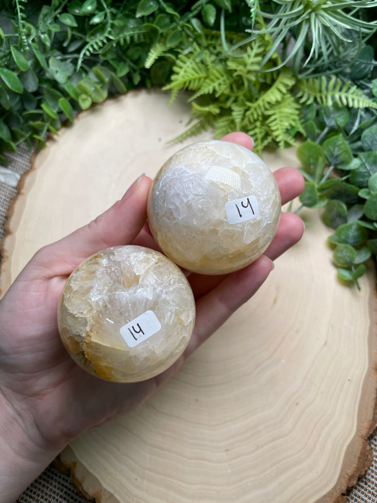 Quartz Mixture Sphere with Agate and/ or Flower Agate Inclusions