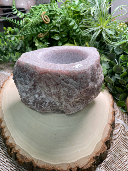 XL Chunky Rose Quartz Bowl/ Plant Holder