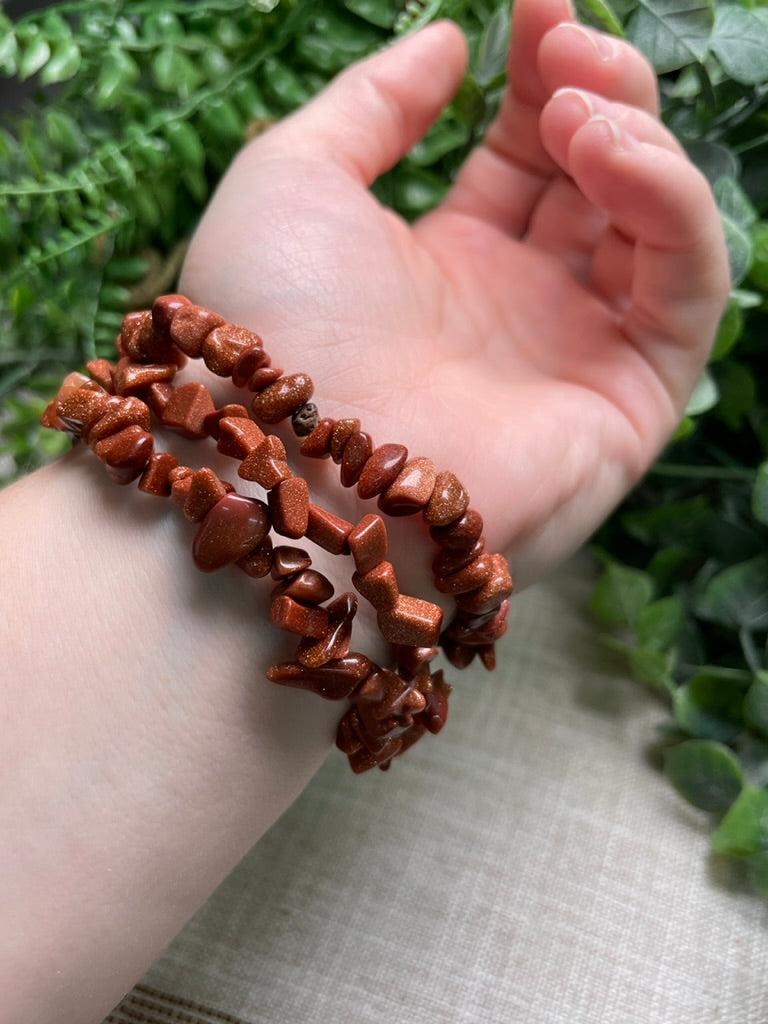 Goldstone Chip Bracelet