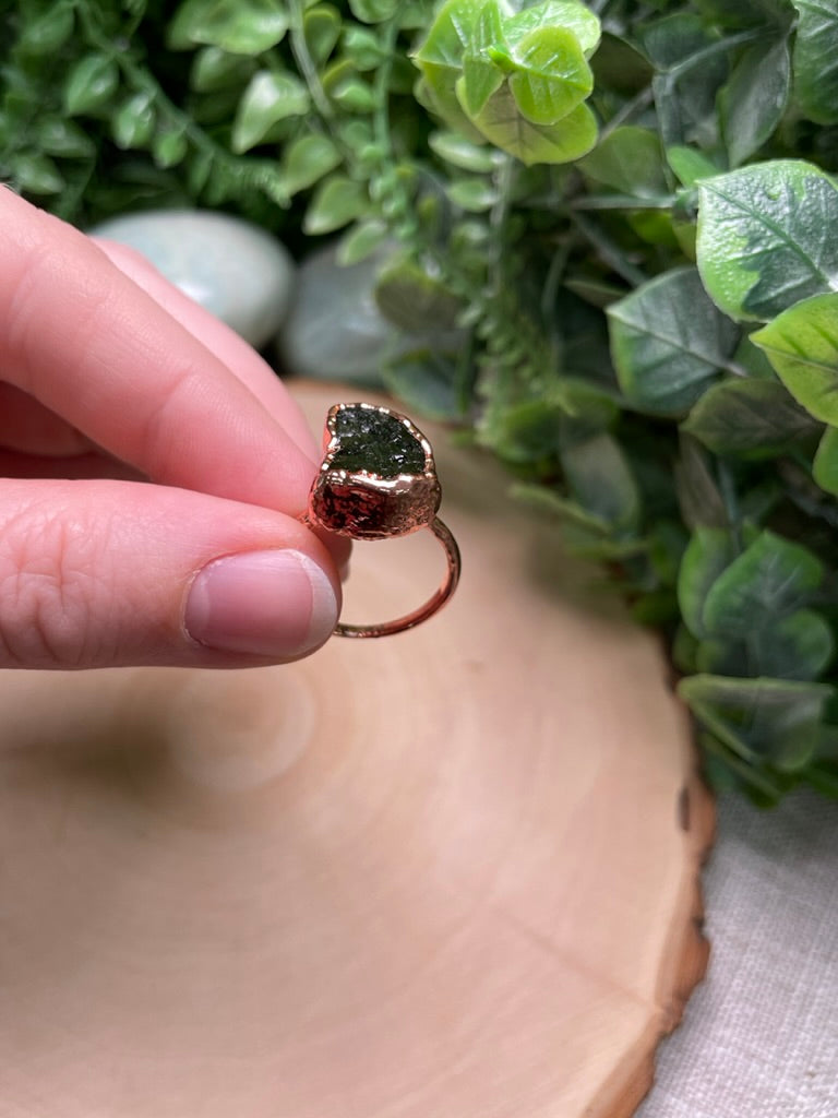 Moldavite Ring Size 7.75