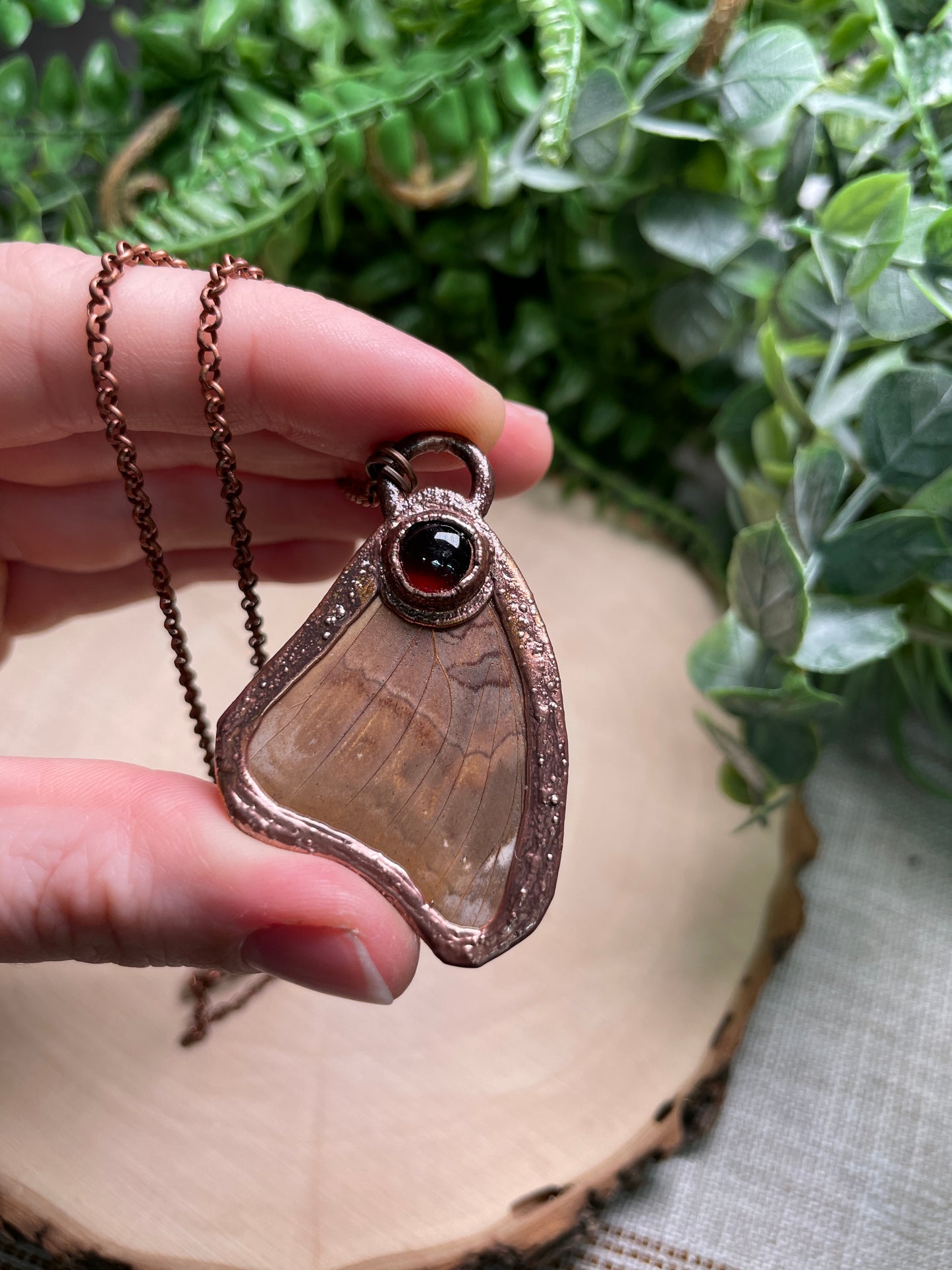 Garnet Butterfly Wing Necklace