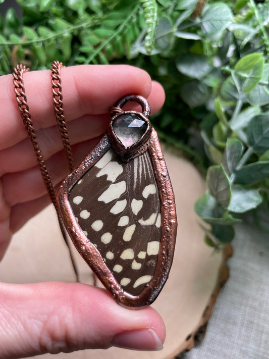 Mother of Pearl Shell Butterfly Wing Necklace