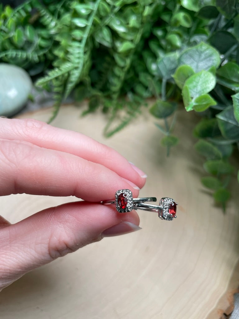 Garnet Adjustable Ring