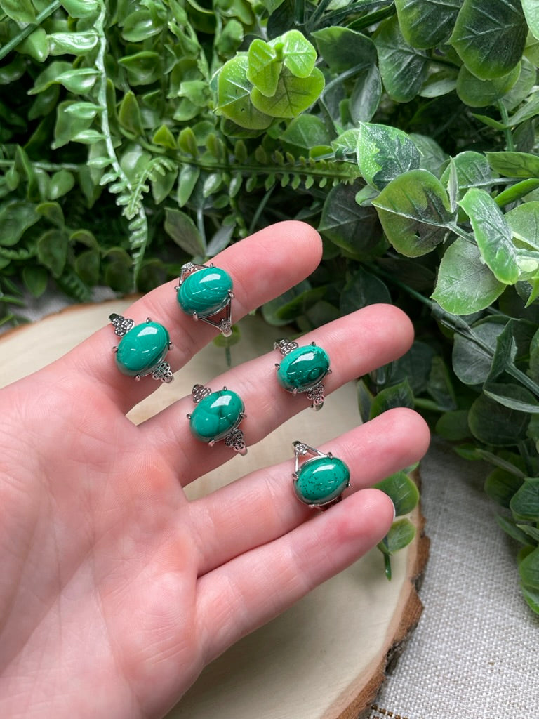 Malachite Adjustable Ring