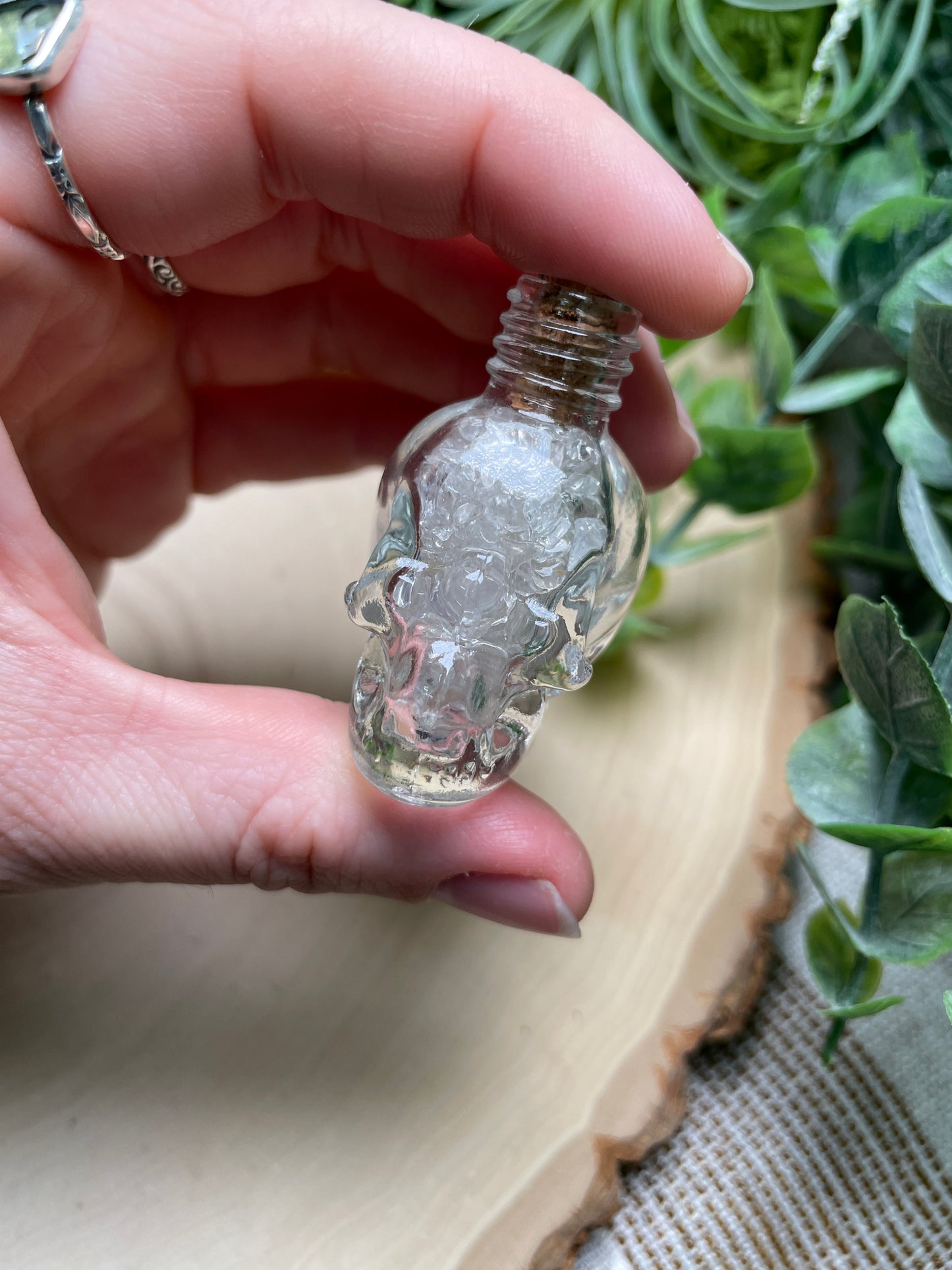 Crystal Chip Skull Vial